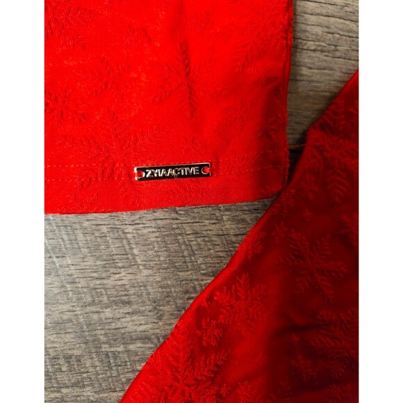 Zyia Active Crop Top Snowflake Red Long Sleeve XL - Picture 5 of 6